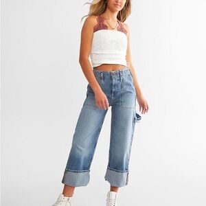 Major Leagues Cuffed Cropped Jean